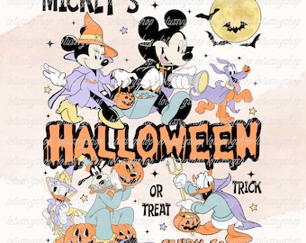 Disney Halloween Png, Mickey's Halloween Party Png, Disneyland Halloween Png, Vintage Halloween Mickey Png, Mickey And Friends Halloween Png