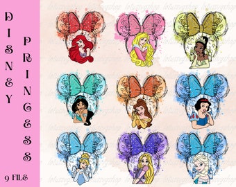 Princess Png, Bundle Princess Digital, Mickey Head, Princess Clipart, Princess SVG PNG Digital Paper, Frozen SVG, Princess Birthday Png