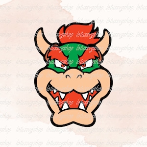Bowser Head Png, Bowser Svg, Bowser, Bowser Head cricut, Super Mario svg, Bowser Clipart, Monster svg, Bowser vector