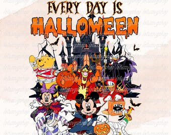 Vintage Disney Every Day Halloween Png,Mickey's Halloween Party Png,Disneyland Halloween Png, Mickey And Friends Halloween Png,Halloween Png