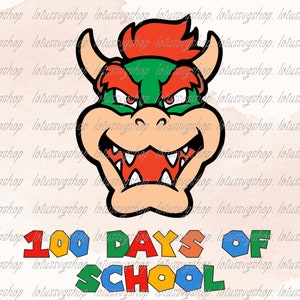 100 Days of school Png, 100 Days of school Bowser Png, Bowser Svg, Bowser, Bowser Head cricut, Super Mario svg, Bowser Clipart,Bowser vector
