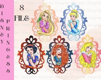 Princess Png, Bundle Princess Digital, Princess Clipart, Princess SVG PNG Digital Paper, Frozen SVG, Princess Birthday Printables