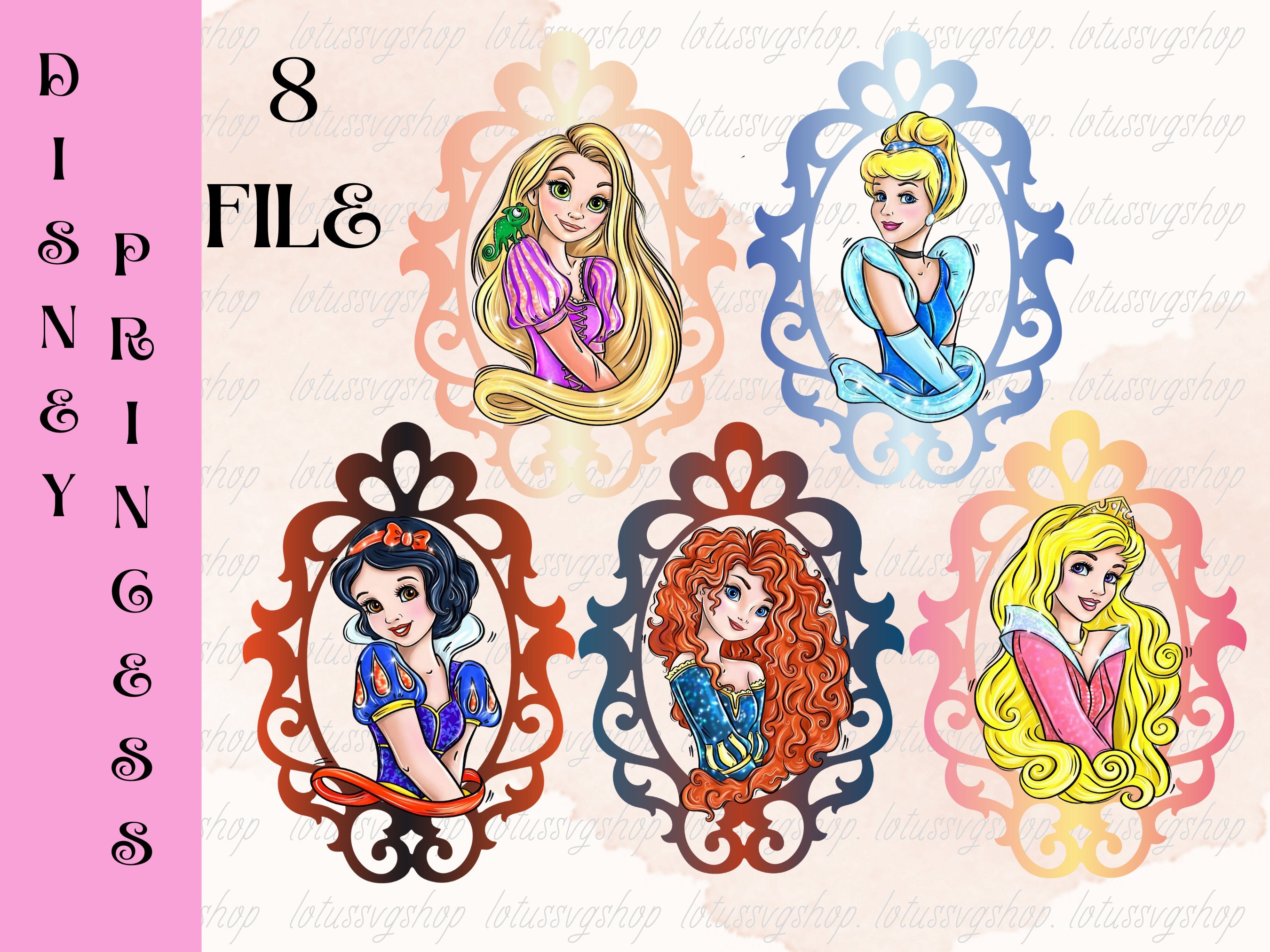 Princess Png, Bundle Princess Digital, Princess Clipart, Princess SVG ...