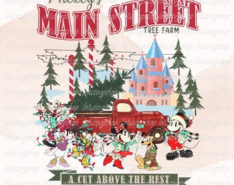 Mickey's Main Street Tree Farm Svg, Christmas Mickey Svg, Main Street svg, Santa svg, Christmas svg, Christmas Mickey shirt, Cricut svg