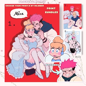 Sukuna x Princess Print Bundles und Aufkleber | Poster DIN A4/A5 | Sukuna Ryomen, Sukurella, Anime Paar