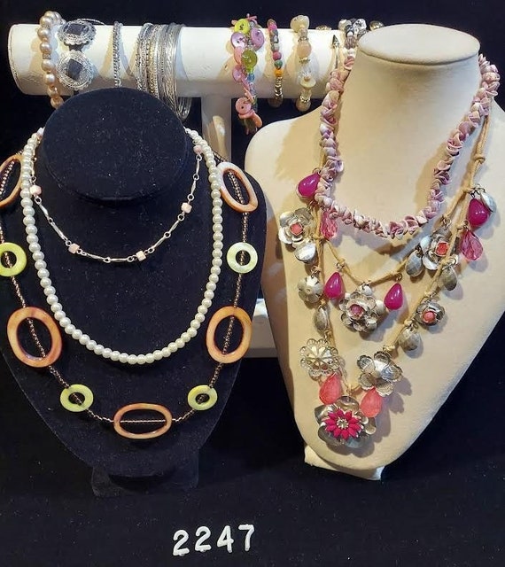 Bargain bundle has 5 necklaces 7 bracelets 1 cuff 