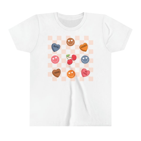 KIDS Retro Valentine Shirt - Retro Valentine's Day Toddler Tee - Natural Kids Shirt- Kids Heart- Kids Clothing- Valentine's Day- Soft Shirt