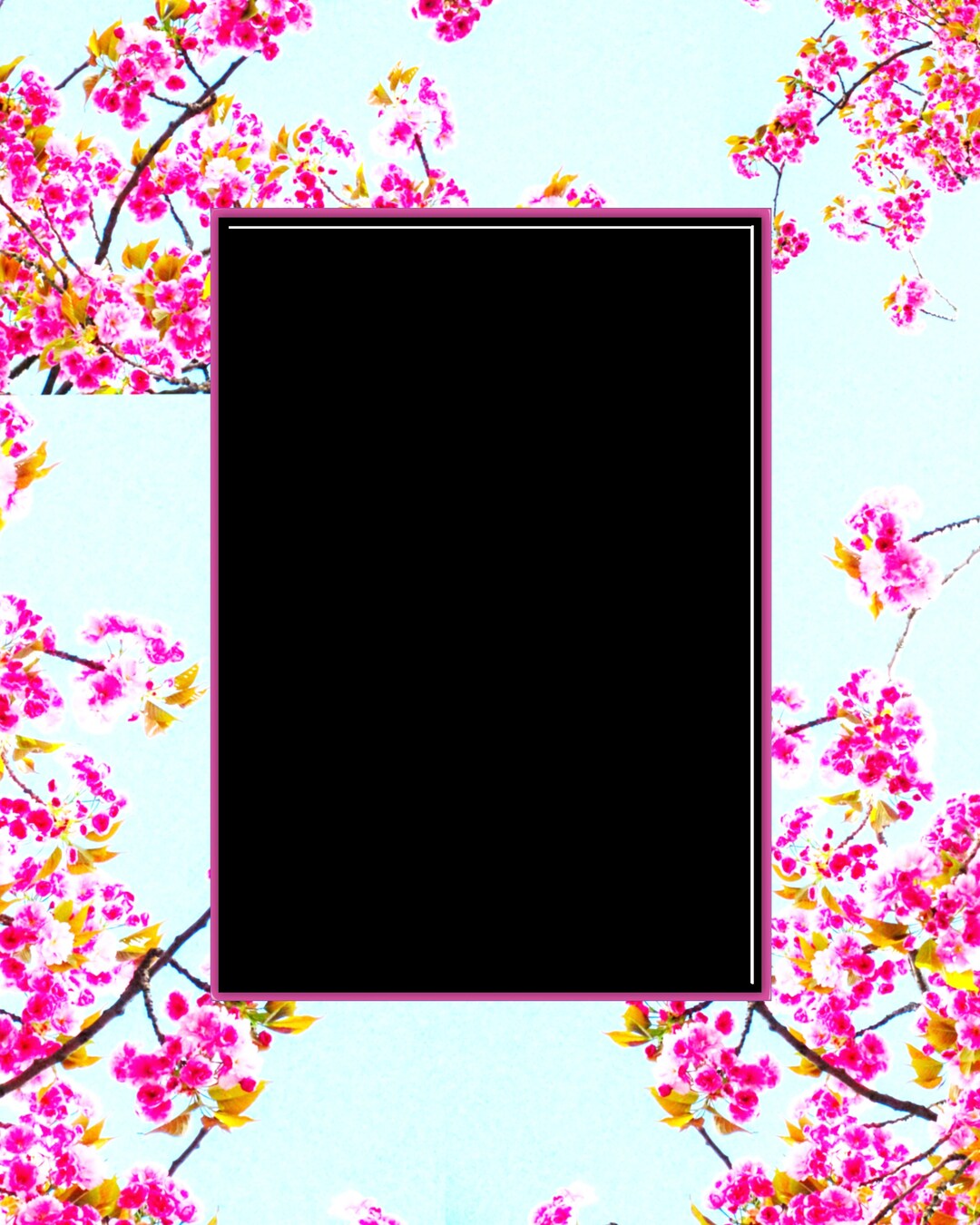 Photo Mat Mats Matte PNG File for 5 X 7 Photo Cherry Blossom. Printable