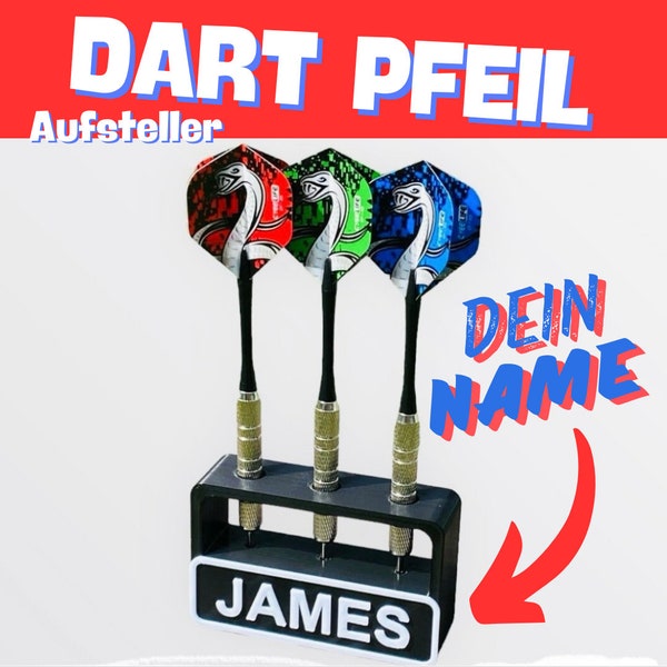 Dart Pfeil Aufsteller mit Name