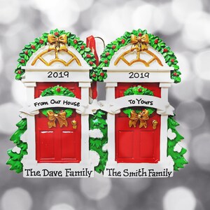 Red Door with Holly- From Our House to Yours -New Neighbor- Real Estate Client Gift- Hostess-Housewarming-Personalized Christmas Ornament