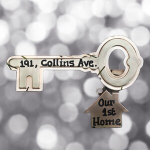 House Key-Our First Apartment- Our New Home -Personalized Christmas Ornament- Real Estate Client Gift- Housewarming- Homebuyer gift