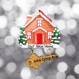 House and Key-Our First Apartment- Our New Home -Personalized Christmas Ornament- Real Estate Client Gift- Housewarming- Neighbor