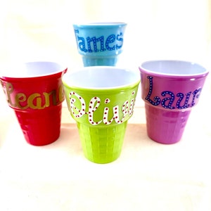 Personalisierte Eistüten Becher - Handgemalte Gastgeschenke - Sommerparty - Eisparty - Karnevalsparty - Desserttisch-Geburtstagsgeschenke