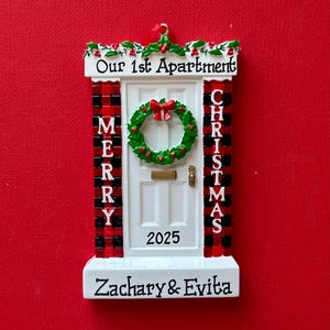 New Apartment White Door Personalized Christmas Ornament- Our First Apartment- New Apartment - Housewarming- Real Estate Client Gift