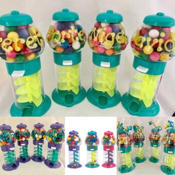 Personalized Spiral Carnival Gumball Machine- Kids Party Favors- Birthday, Bar/Bat Mitzvah, Christening, Baptism Communion Gift