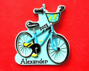My First Ride- My First Bike- Blue Bike- I learnt to bike- Biker- Boy Bike- Toddler Bike-Personalized Christmas Ornament