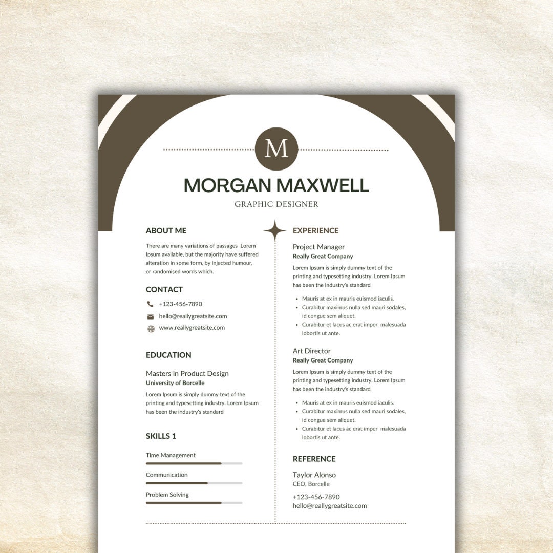 Minimalist CV Resume Template, Clean Resume, Executive Resume,, Modern ...