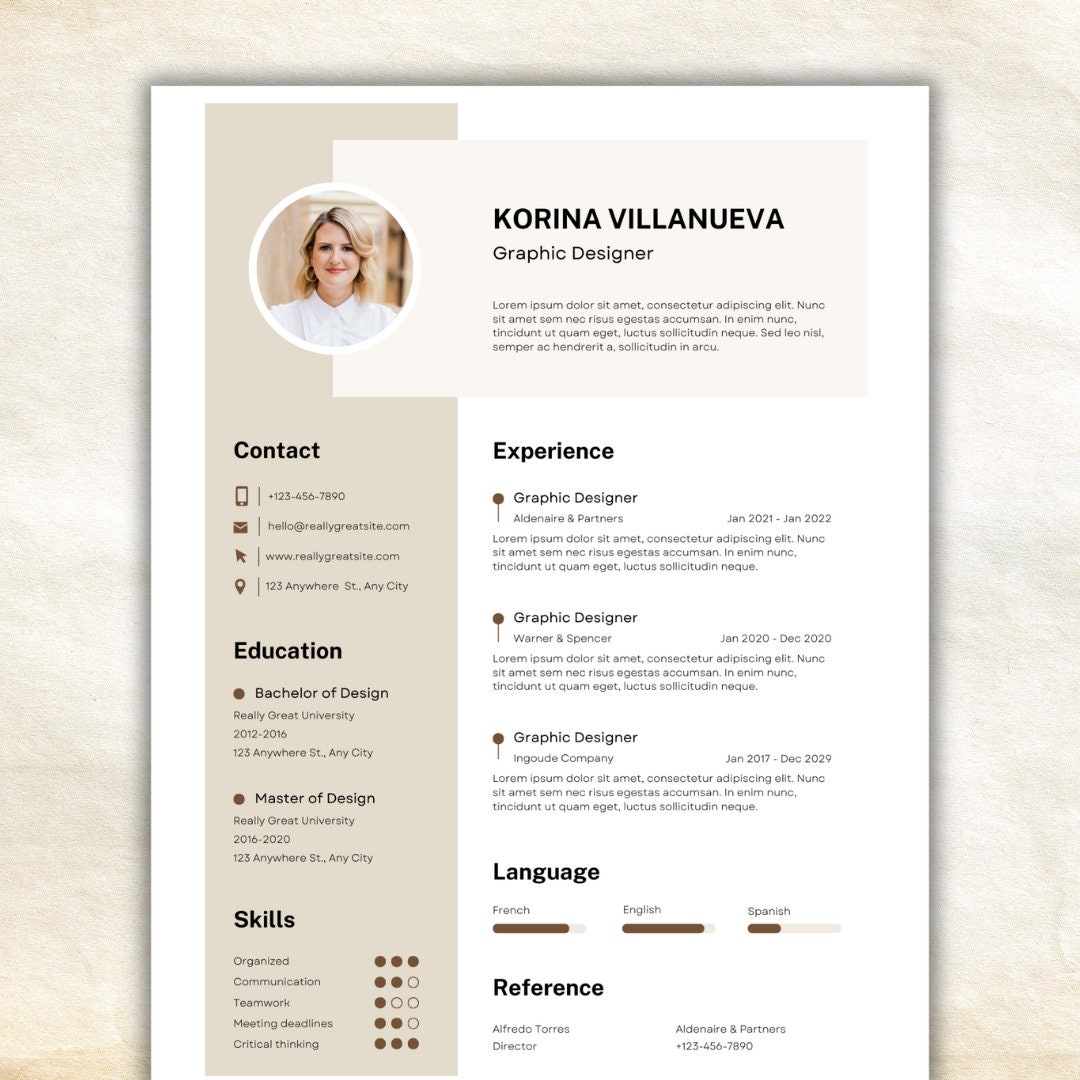 Minimalist CV Resume Template Clean Resume Executive Resume - Etsy ...