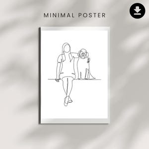 Minimalist wall art Illustration Line, Line Drawing, Simple Line art Custom Line Drawing commission portrait INSTANT DOWNLOAD