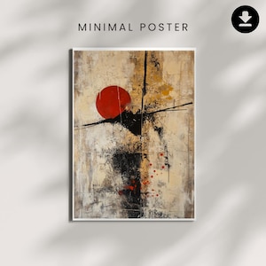 Wabi Sabi Minimalist Wall Art Print | Japandi Aesthetic Digital Download | Neutral Abstract Poster | Modern Zen Decor | Printable Art