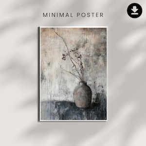Wabi Sabi Minimalist Wall Art Print | Japandi Aesthetic Digital Download | Neutral Abstract Poster | Modern Zen Decor | Printable Art
