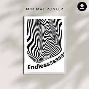 Newspaper Poster 70s Art, Trendy Wall Art, Psychedelic Poster, Aesthetic Print,Poster, Trippy Wall Art Black And White INSTANT DOWNLOAD