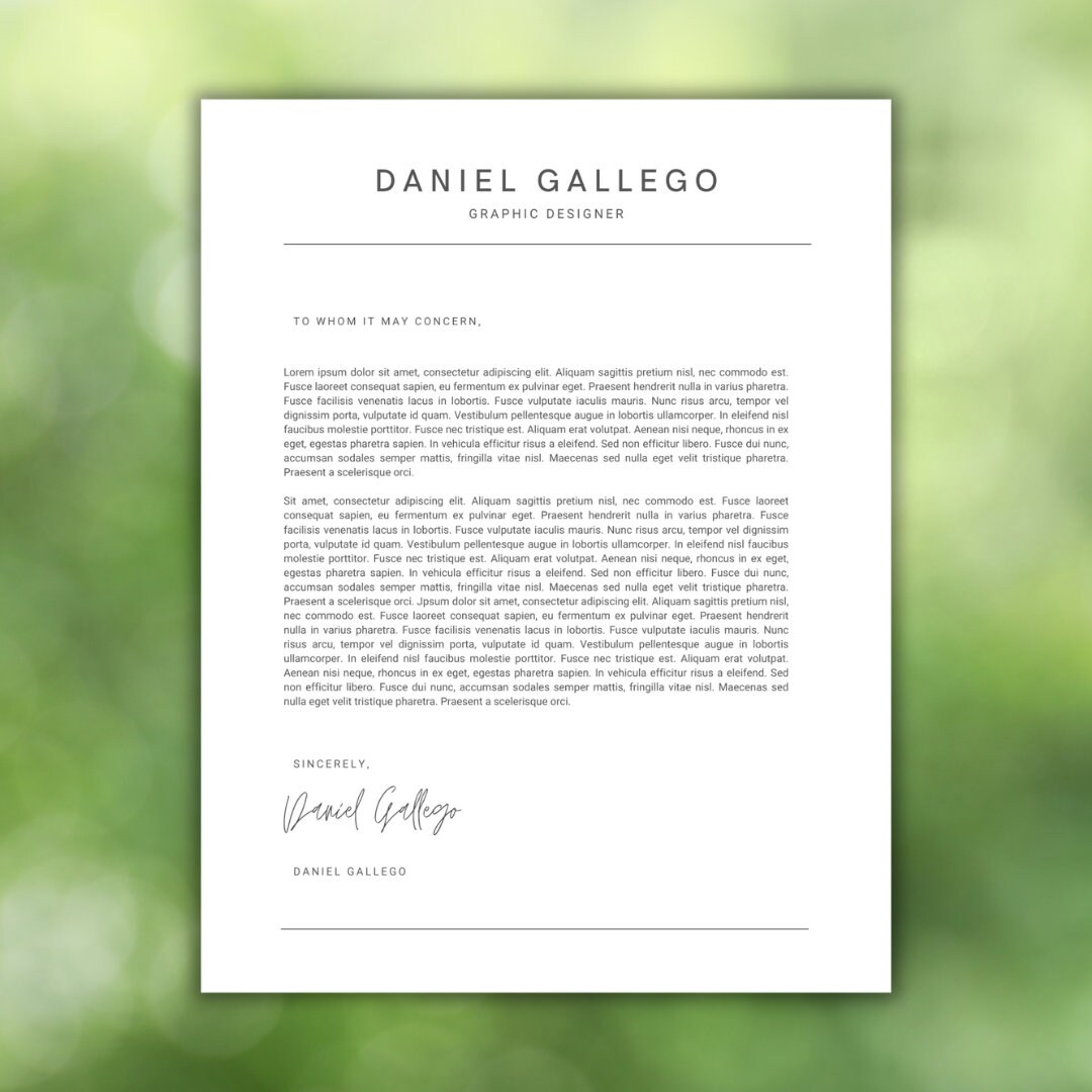 Minimalist CV Resume Template Clean Resume Executive - Etsy