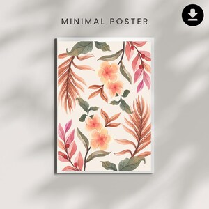 Minimalist wall decor Boho abstract digital print Modern Warm tone artwork Textured watercolor