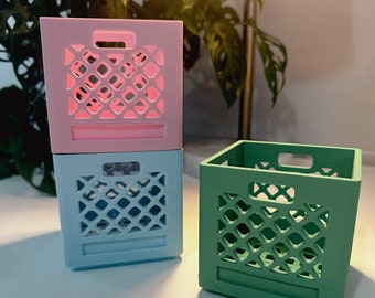 Milk crate desk organizer | 3d printed  | cute organization | stackable