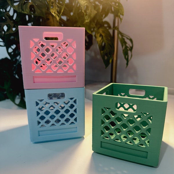 Milk crate desk organizer | 3d printed  | cute organization