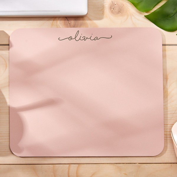 Leather Mouse Pad Personalized,Custom Leather Mousepad,Cute Mousepad,Engraved Mouse Pad,Custom Gift for Office,Gamer,Client,Desk Accessories