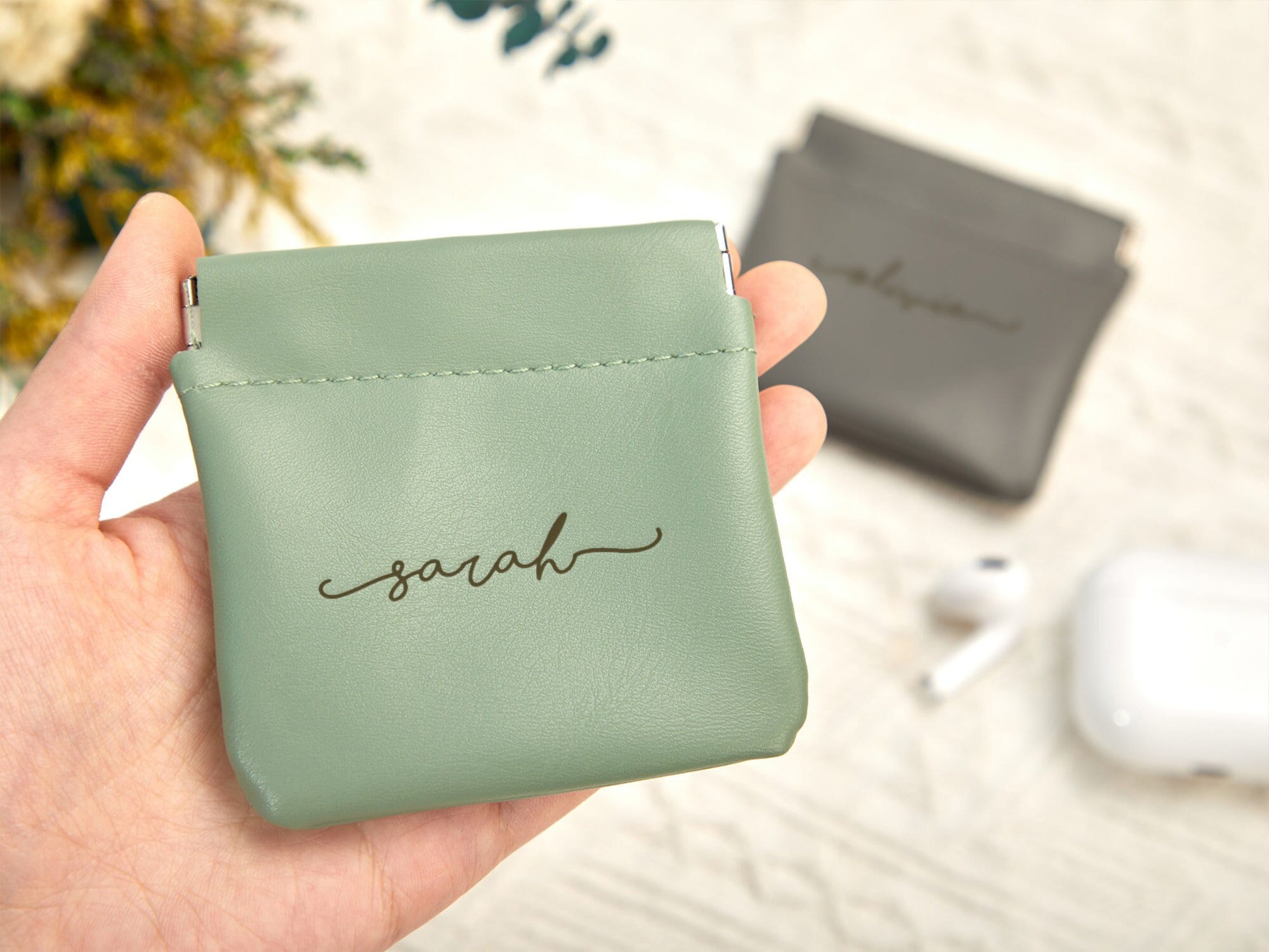 Small Fashion Leather Make up Bag, Mini Leather Zip Pouch, Small Cosmetic  Purse, Coin Bag for Women 