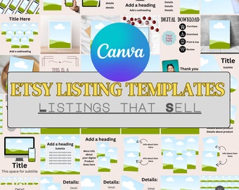 Etsy Listing Mockup Templates: Canva Editable Shop Presentation