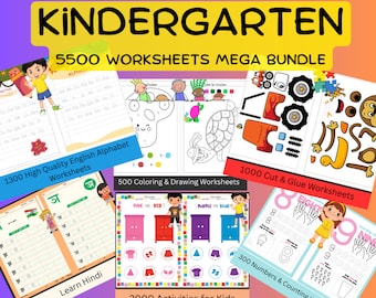 Preschool & Kindergarten Worksheet Bundle: 5500+ Printables (Ages 3+)