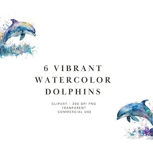 Aquarell Delfin Clip Art | PNG | Kommerzielle Nutzung