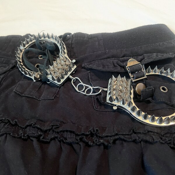 Gothic Spiked Hand Cuffs Handmade Emo Acessory