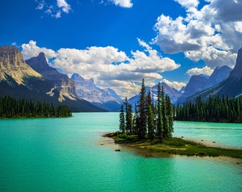 Maligne Lake, Canada Landscape Photography Art Print (Digital Download)