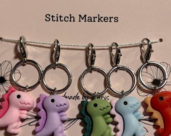 Marker do oczek z dinozaurem, Kawaii zawieszki z dinozaurem, Marker do szydełkowania, Akcesoria do robótek na drutach, Uroczy marker do oczek, Prezenty dla niej