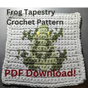 Frog Mug Rug Crochet Pattern, Intarsia Design, Crochet Coaster Pattern, Frog Lover Gift, Crochet Project Instructions