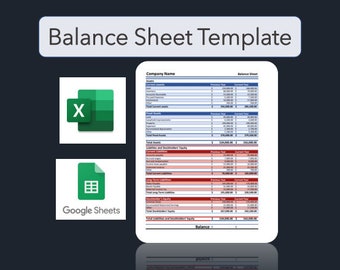 Plantilla de balance / Hojas de cálculo de Google / Excel