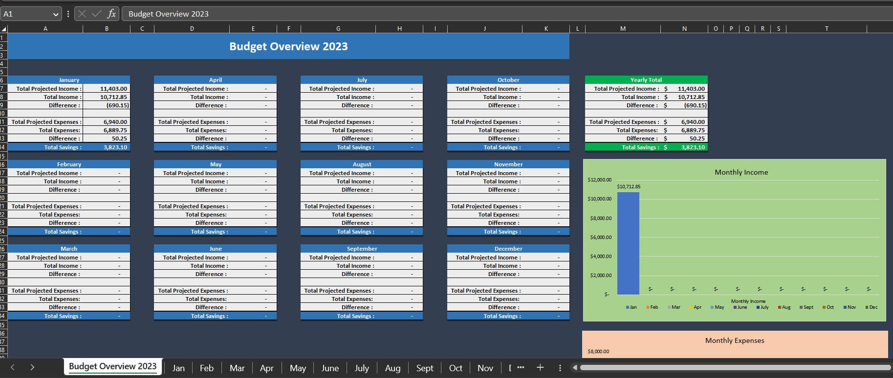 Monthly/yearly Budget Template for Personal Small Business Use Excel Monthly/yearly Budget Template for Personal Small Business Use Excel
