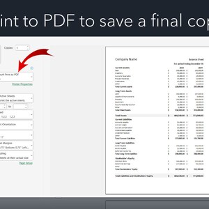 Balance Sheet Template | Excel | Google Sheets | Financial Statement - Etsy
