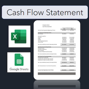 Cash Flow Statement | Excel | Google Sheets | Financial Statement
