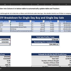 Simple Market Tracker Stock Trade Tracker | Simple to Use | Track Stocks | Excel - Etsy