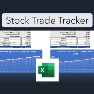 Stock Trade Tracker | Simple to use | Track Stock purchases and sales | Automated | Excel