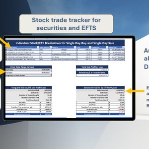 Simple Market Tracker Stock Trade Tracker | Simple to Use | Track Stocks | Excel - Etsy