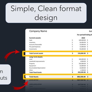 Balance Sheet Template | Excel | Google Sheets | Financial Statement - Etsy