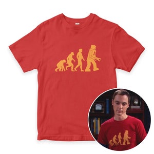 Sheldon Cooper Robot Evolution T-Shirt, The Big Bang Theory Shirt, Men's Women's Sizes (BBT-07000)