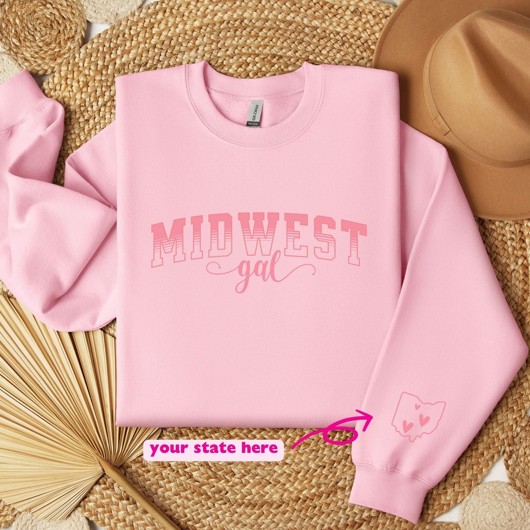 Custom State Midwest Sweater, Midwest Crewneck Sweater, Personalized ...