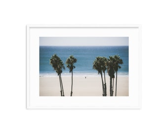 Santa Monica Palm Tree Beach Photography | Coastal Framed Print